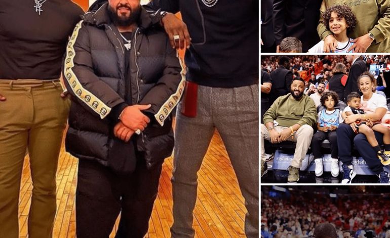DJ Khaled, LeBron James and Dwyane Wade’s family met at a Miami Heat game